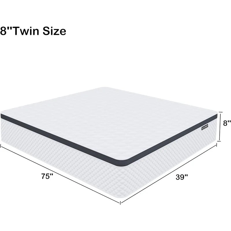 Cravinc 10 Inch Gel Memory Foam Innerspring Hybrid Twin Size Mattress