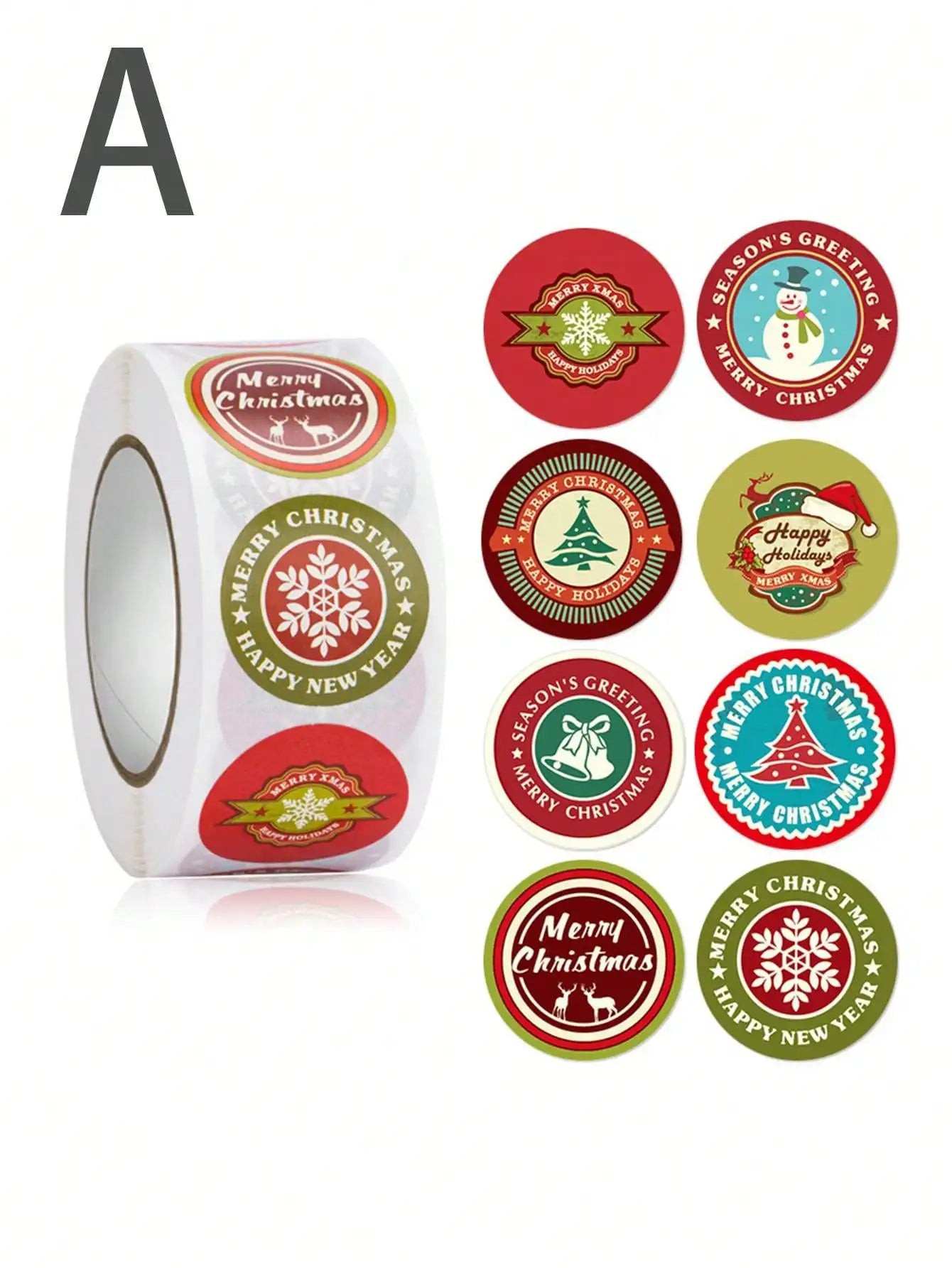 500 Cravinc Christmas Gift Round Seal Stickers for Envelopes and Decorations