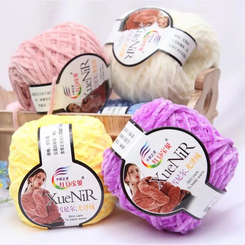 Cravinc 100g Chenille Gold Velvet Wool Ball Pack