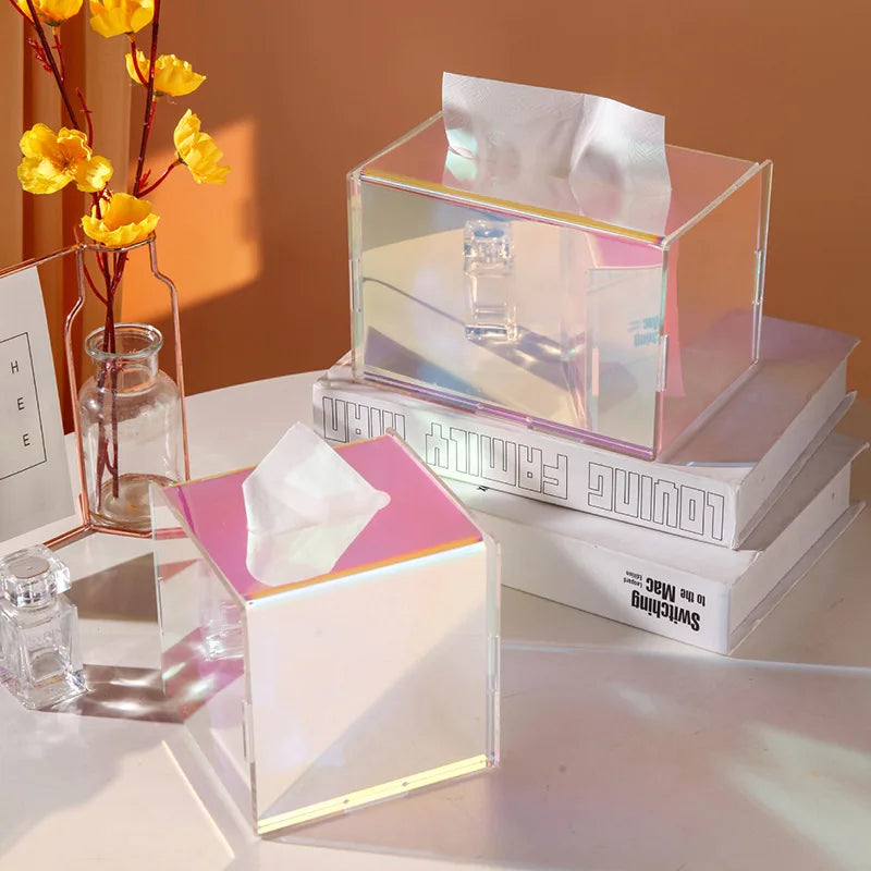 Acrylic Tissue Box & Paper Tube Set by Cravinc