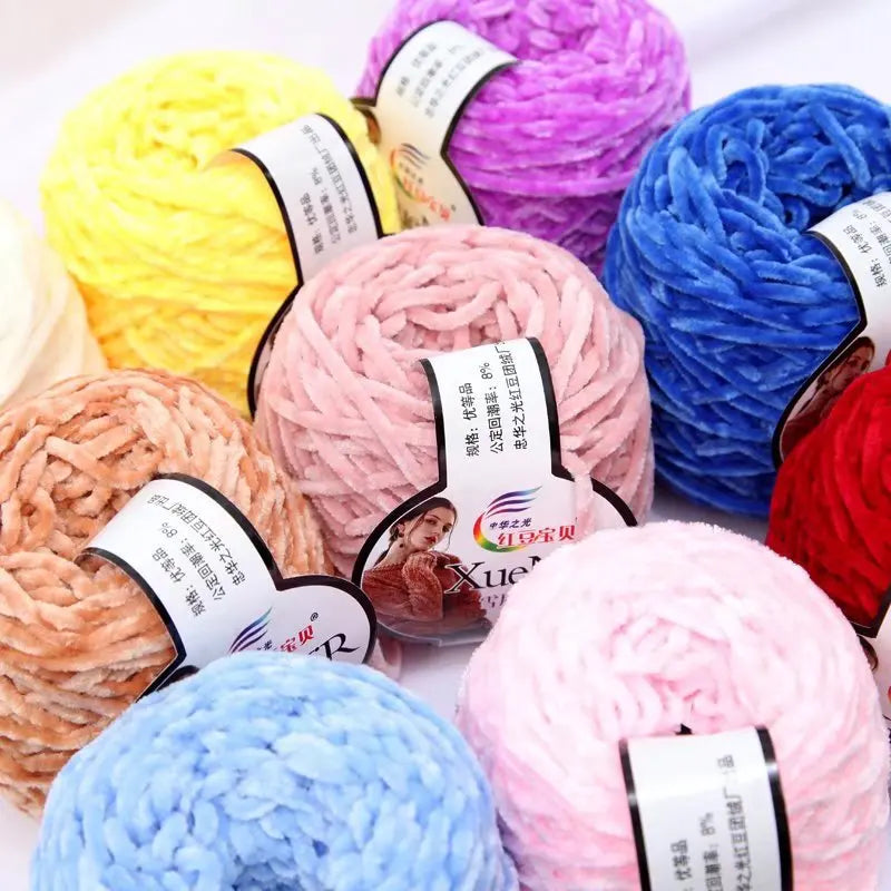 Cravinc 100g Chenille Gold Velvet Wool Ball Pack