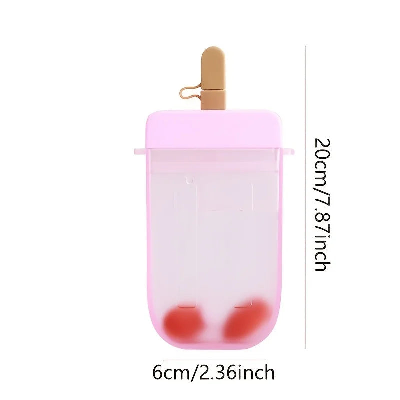 300ml Cravinc Popsicle Plastic Water Bottle with Straw and Strap