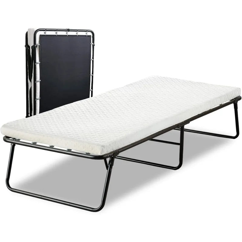 Cravinc 14” Folding Bed with Memory Foam Mattress and Sturdy Metal Frame