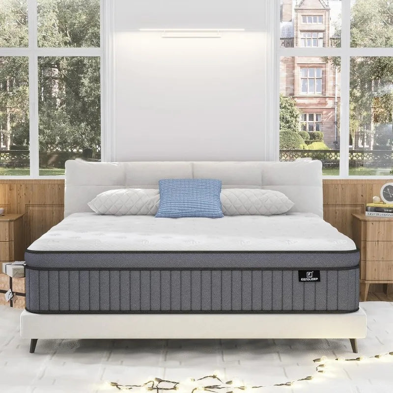 Cravinc 12" Hybrid Cal King Memory Foam & Pocket Spring Mattress