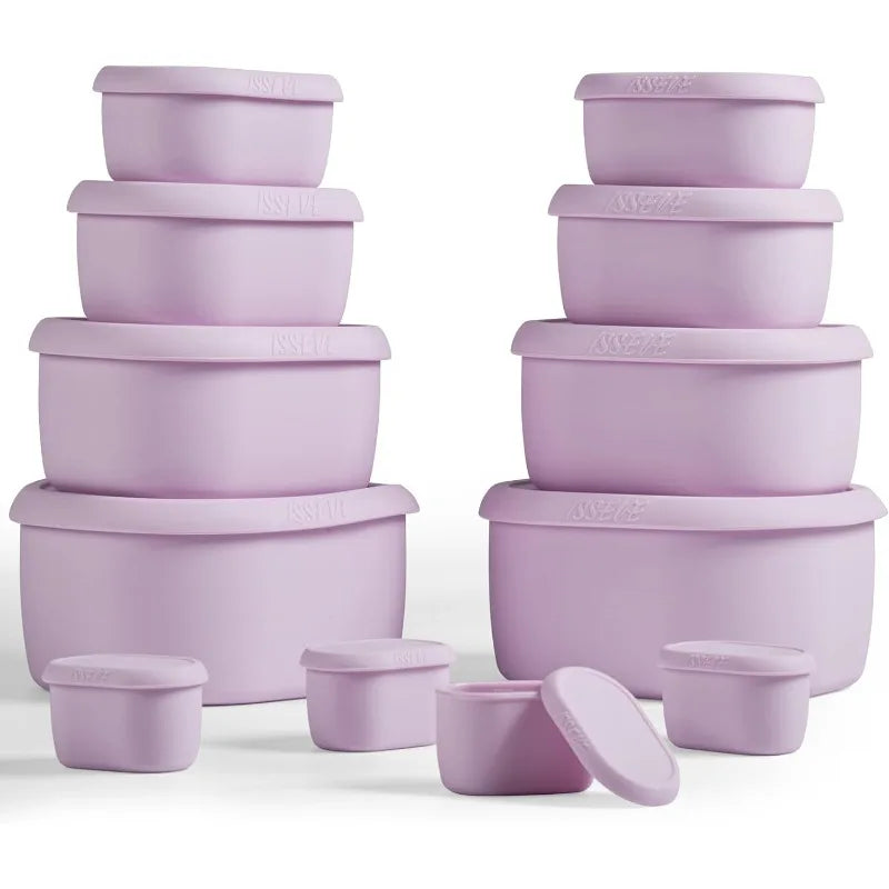 Cravinc 12-Piece Silicone Food Storage Containers with Airtight Lids