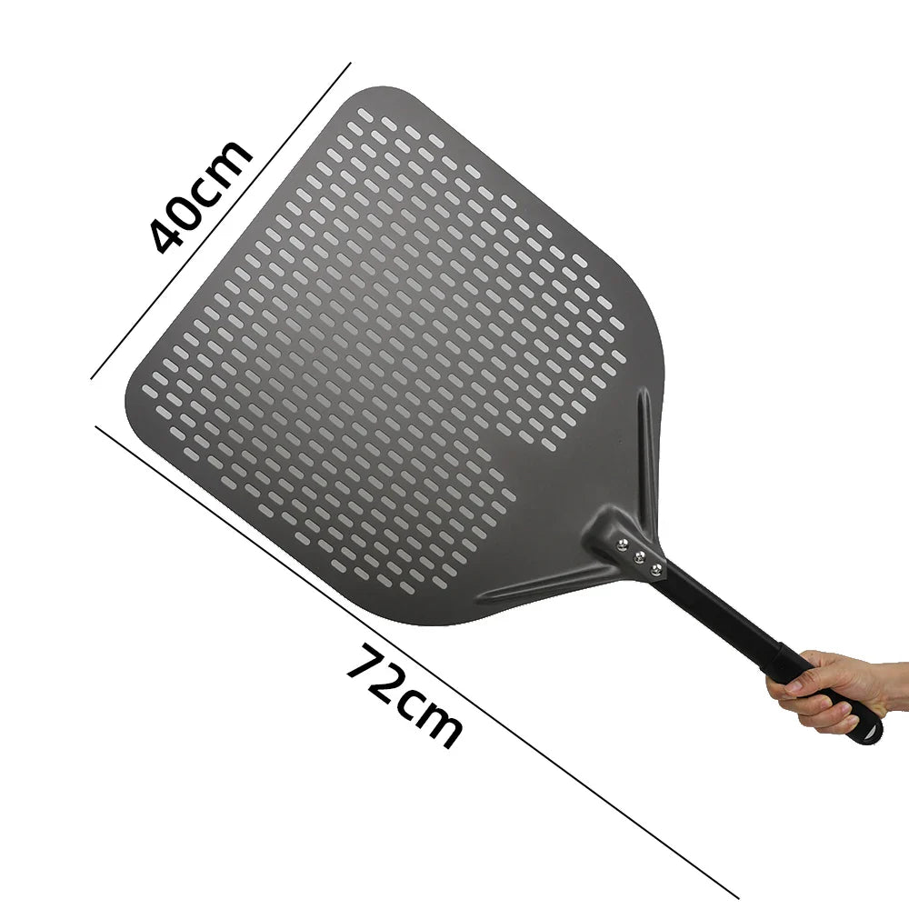 Cravinc 16" Perforated Pizza Peel with Metal Handle - Nonstick Kitchen Tool