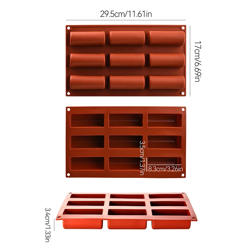 Cravinc 12-Hole Silicone Rectangle Mold for Fondant Chocolate Soap Cookies