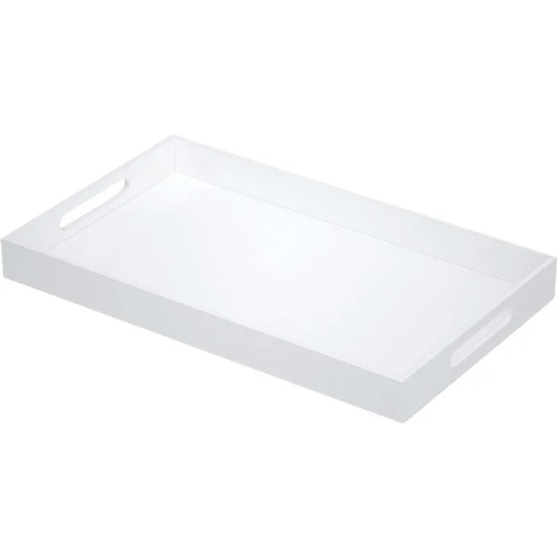 Cravinc 12x20 Inch Acrylic Serving Tray - Spill Proof Decorative Organizer Tray