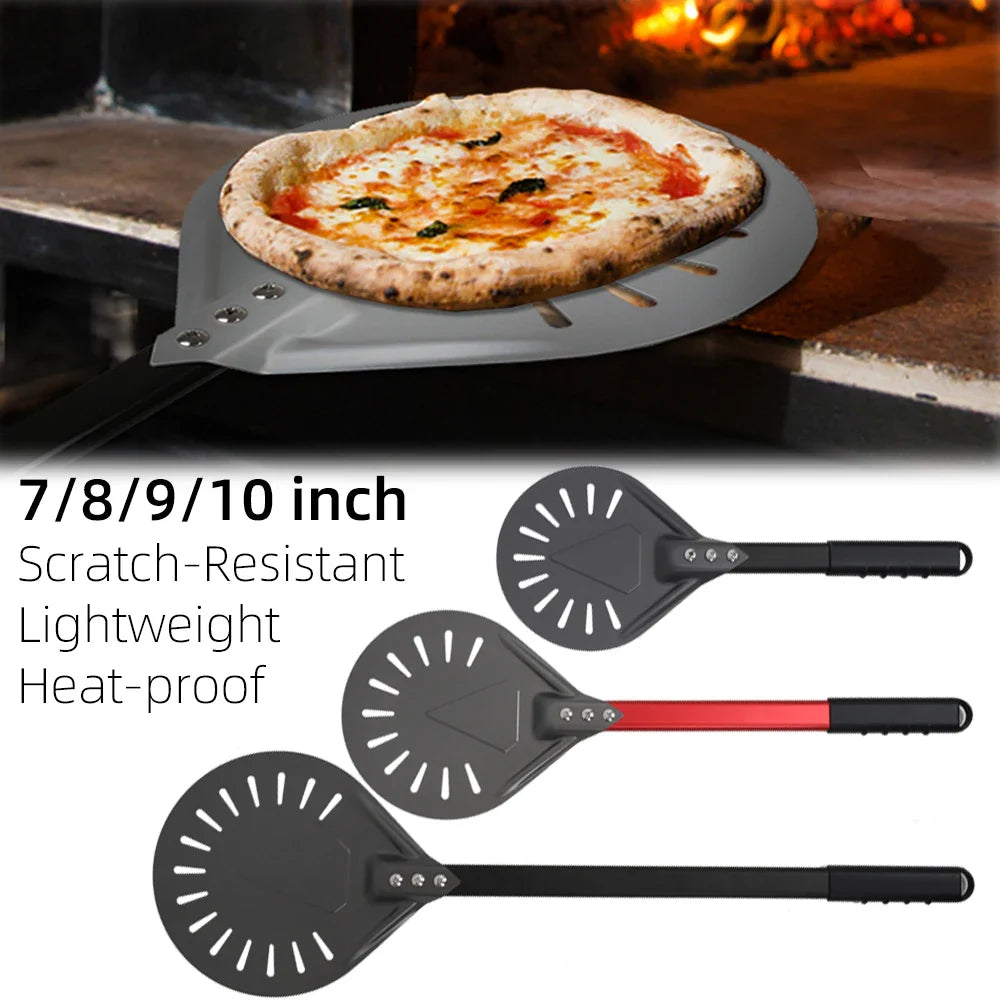 Cravinc 10" Pizza Paddle Peel Short Handle Perforated Nonstick Turning Utensil