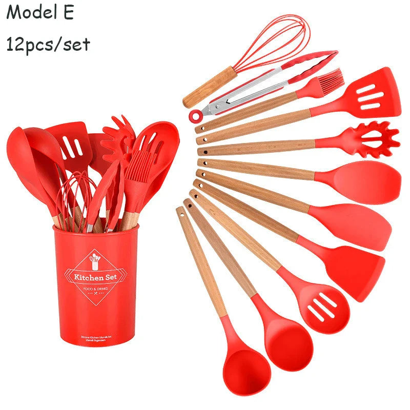 Cravinc 12-piece Silicone Kitchenware Set including Food Tongs