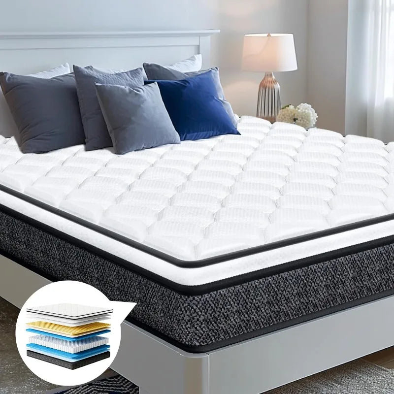 Cravinc 10" Memory Foam Hybrid Twin Mattress - Pressure Relieving, Motion Isolating Technology