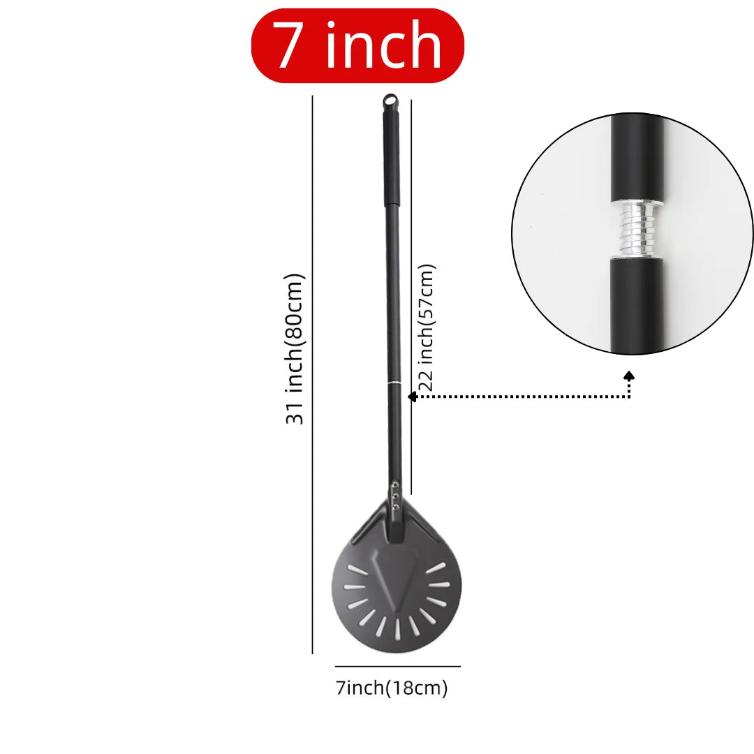 Cravinc 10-Inch Long Pizza Peel Adjustable Spatula Baking Tool Kitchen Utensil Nonstick Turner