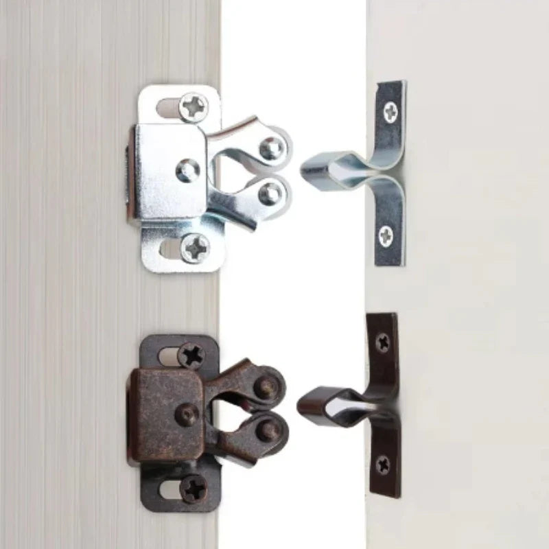 Copper Cabinet Door Roller Latch Set by Cravinc - Twin Catches with Striker