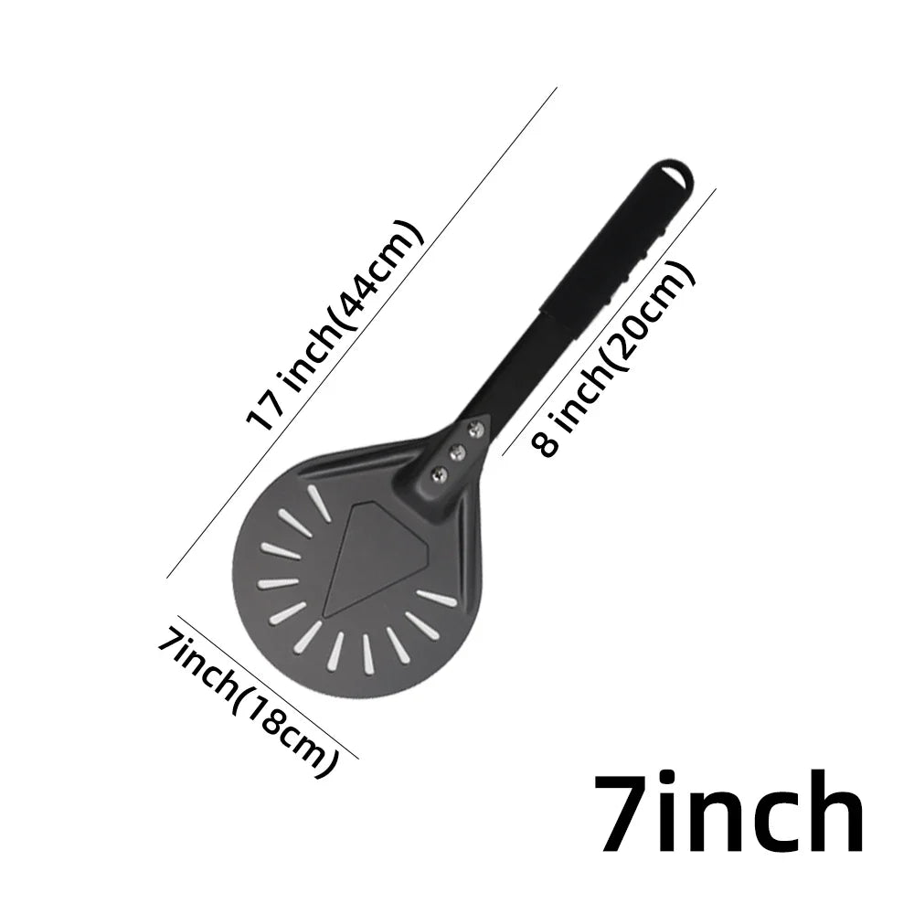 Cravinc 10" Pizza Paddle Peel Short Handle Perforated Nonstick Turning Utensil