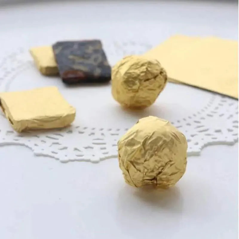 Cravinc 10cm Golden Aluminum Foil Candy Wrappers for DIY Gift Packaging