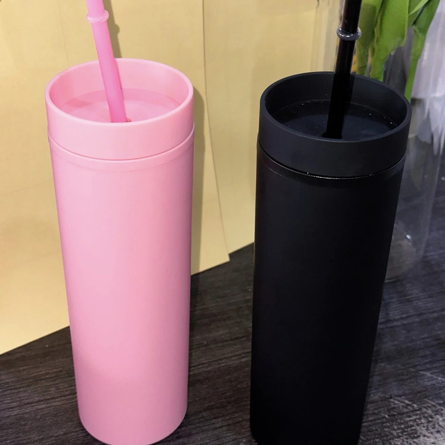 Cravinc 16oz Matte Skinny Tumbler with Lid and Straw