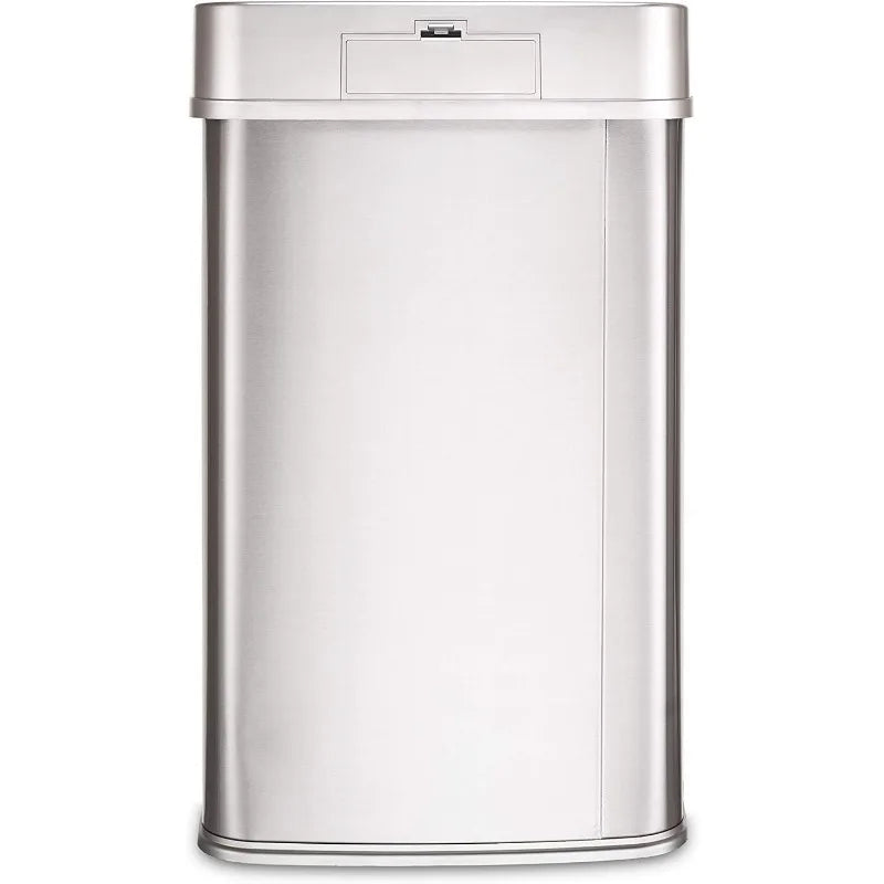 Cravinc 13 Gal Touchless Automatic Motion Sensor Trash Can Silver Trim