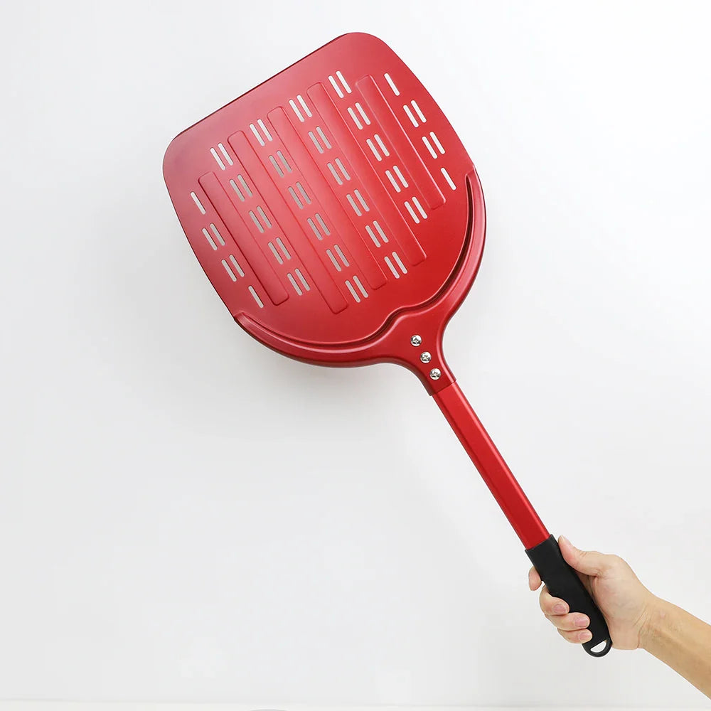 Cravinc 12" Aluminum Pizza Peel Perforated Paddle Nonstick Baking Tool