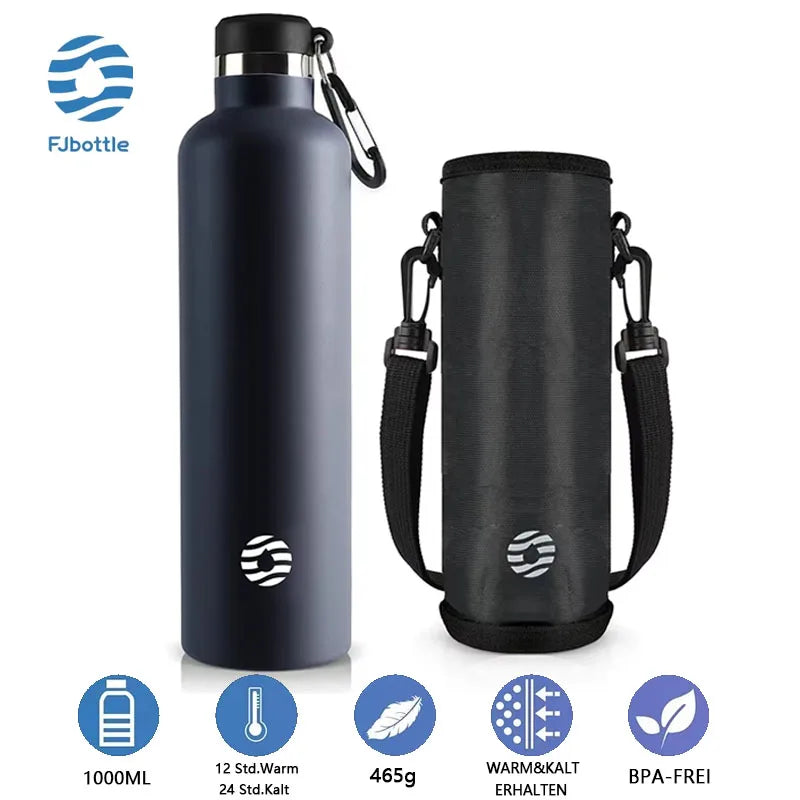 Cravinc 1000ml Stainless Steel Vacuum Thermos Sports Water Bottle