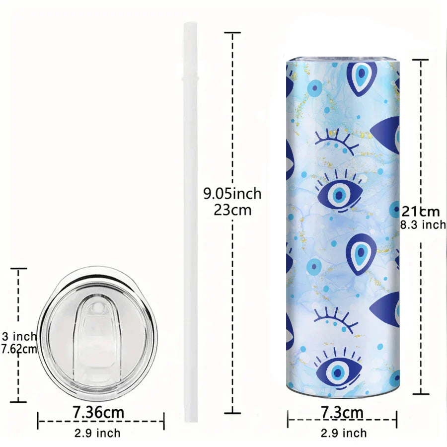 Blue Eye Pattern Stainless Steel Water Bottle by Cravinc