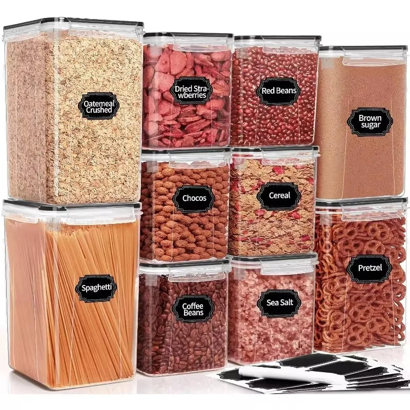 Cravinc 10-Piece Airtight Cereal Storage Containers for Kitchen & Pantry Organization