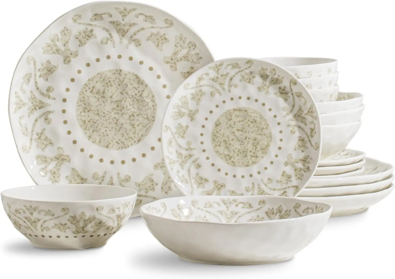 Cravinc 16-Piece Dinnerware Set for 4, High-fired Plates and Bowls for Dessert, Salad, Pasta