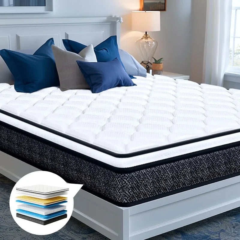 Cravinc 10" Memory Foam Hybrid Twin Mattress - Pressure Relieving, Motion Isolating Technology