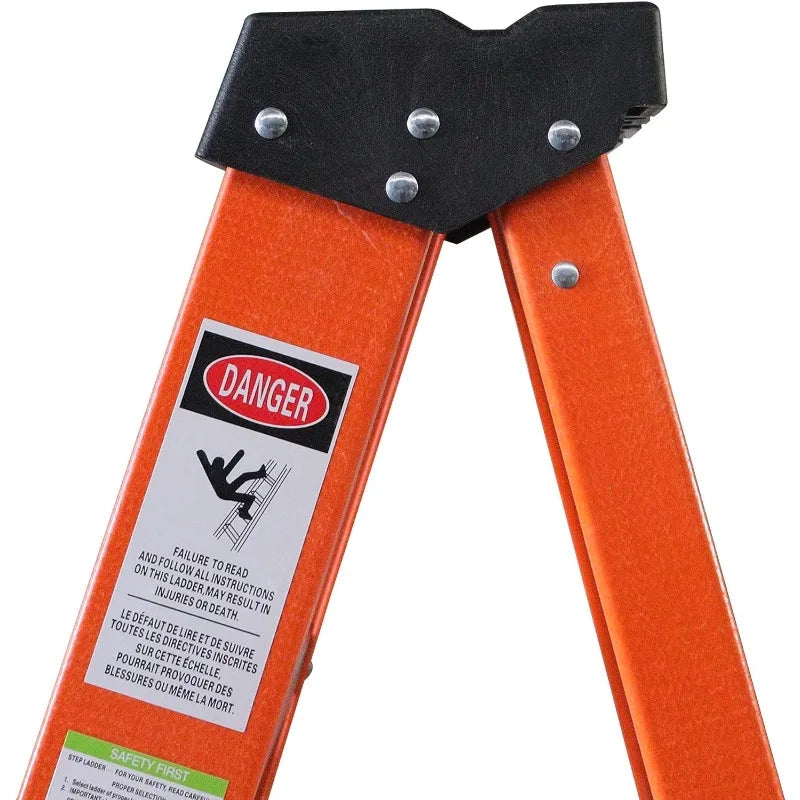 Cravinc 16-Foot Fiberglass Extension Ladder - Orange, Strong Load Capacity