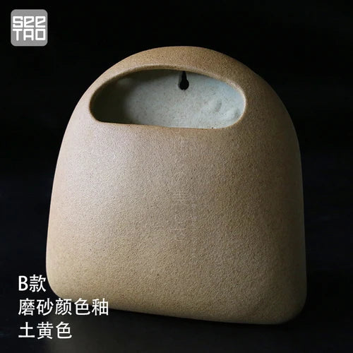 Ceramic Wall Hanging Vase for Japanese Flower Arrangement by Cravinc