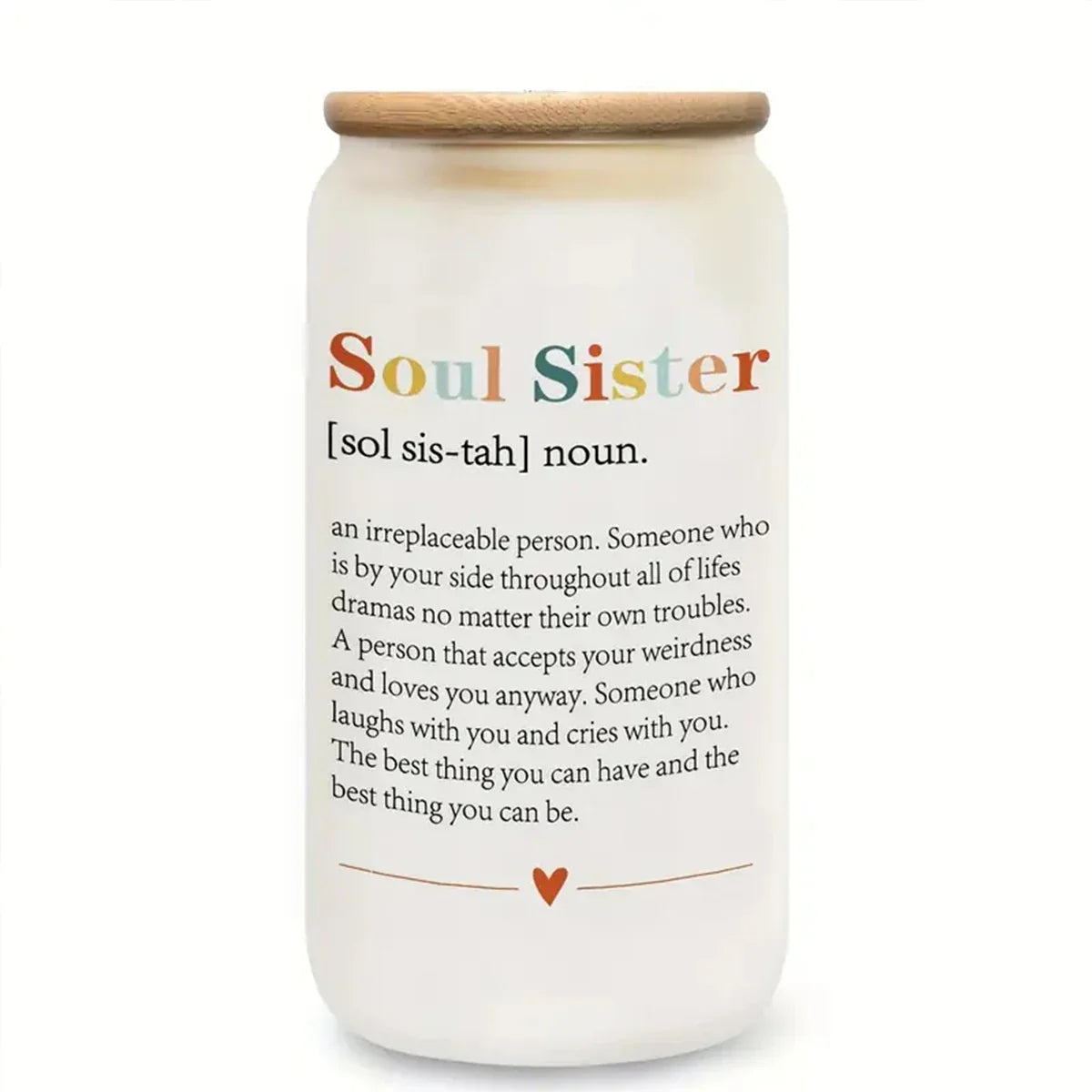 Cravinc 16oz Soul Sister Frosted Glass Drink Cup - Summer Drinkware Gift