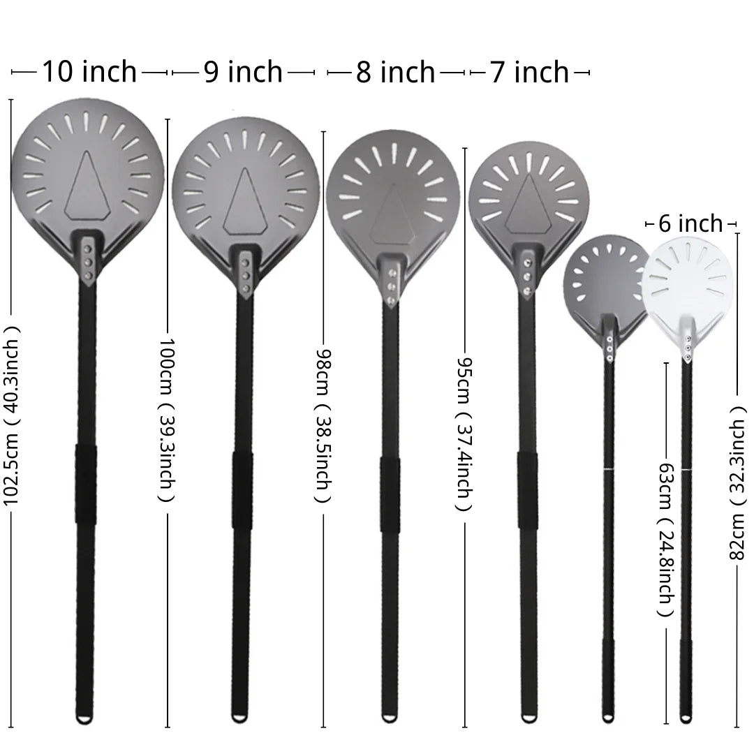 Cravinc 10-Inch Long Pizza Peel Adjustable Spatula Baking Tool Kitchen Utensil Nonstick Turner