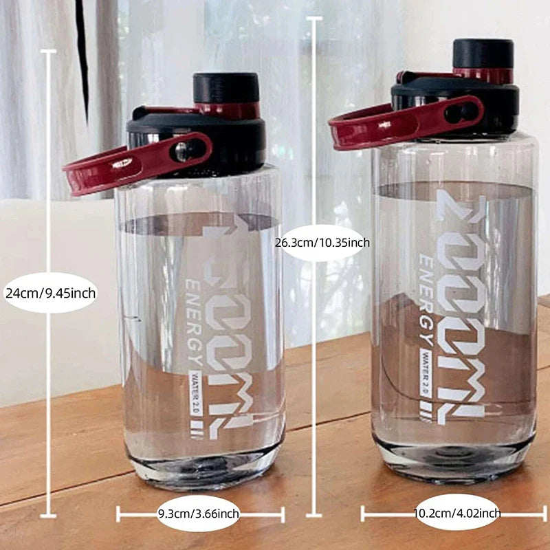 Cravinc 1.5L Sports Water Bottle with Handle - Transparent Large Capacity Fitness Kettle