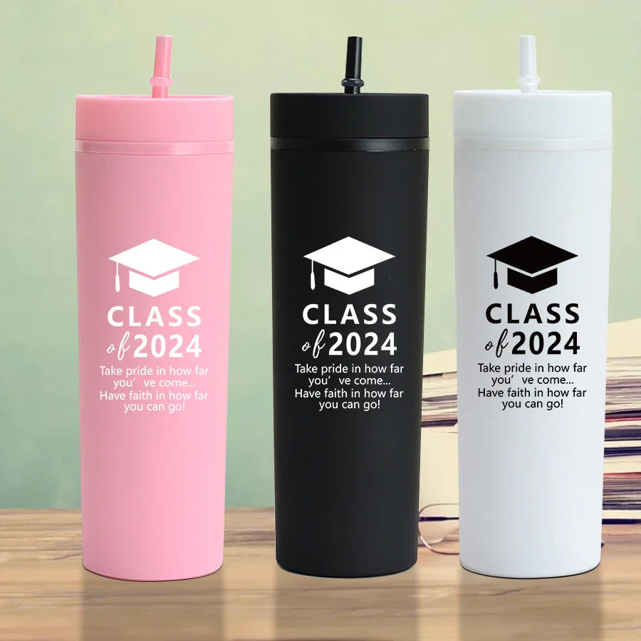 Cravinc 16oz Double Wall Skinny Tumbler - Graduation Season Cup Gift