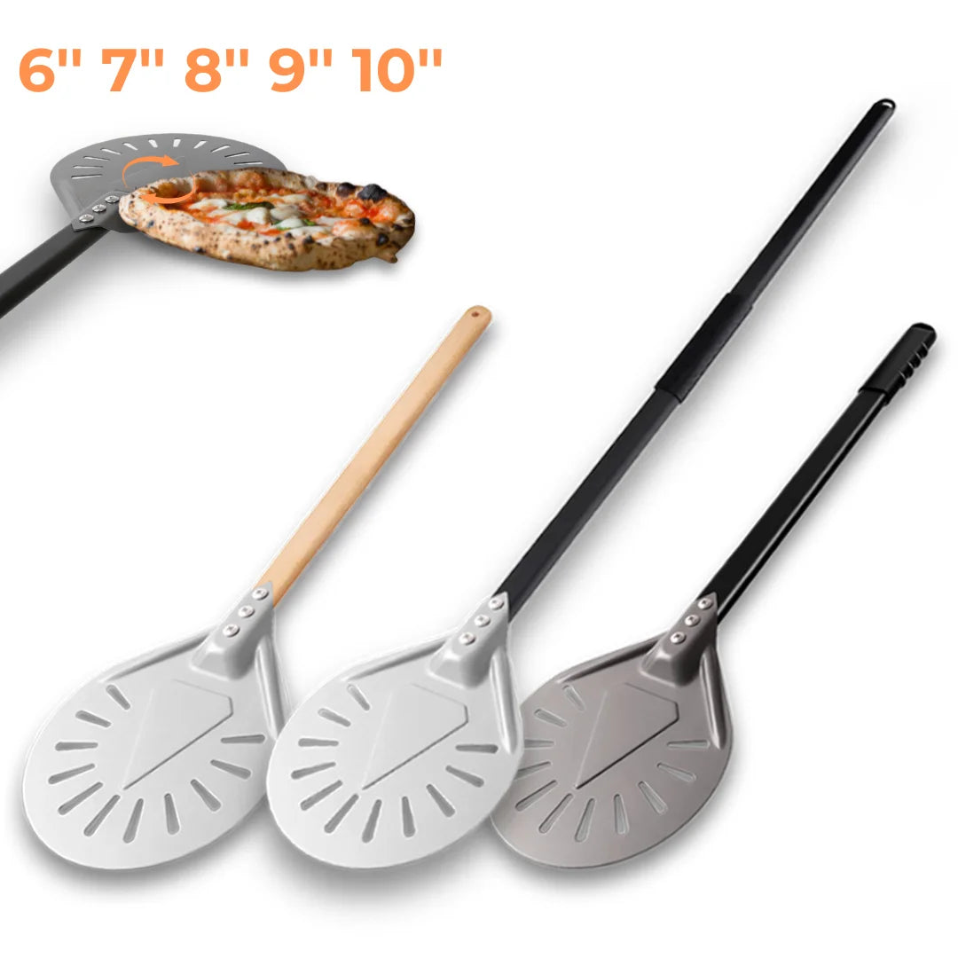 Cravinc 10-Inch Long Pizza Peel Adjustable Spatula Baking Tool Kitchen Utensil Nonstick Turner