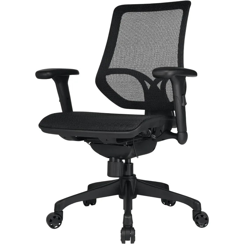 Cravinc 1000 Series Mesh Mid-Back Task Chair, Black, BIFMA Compliant