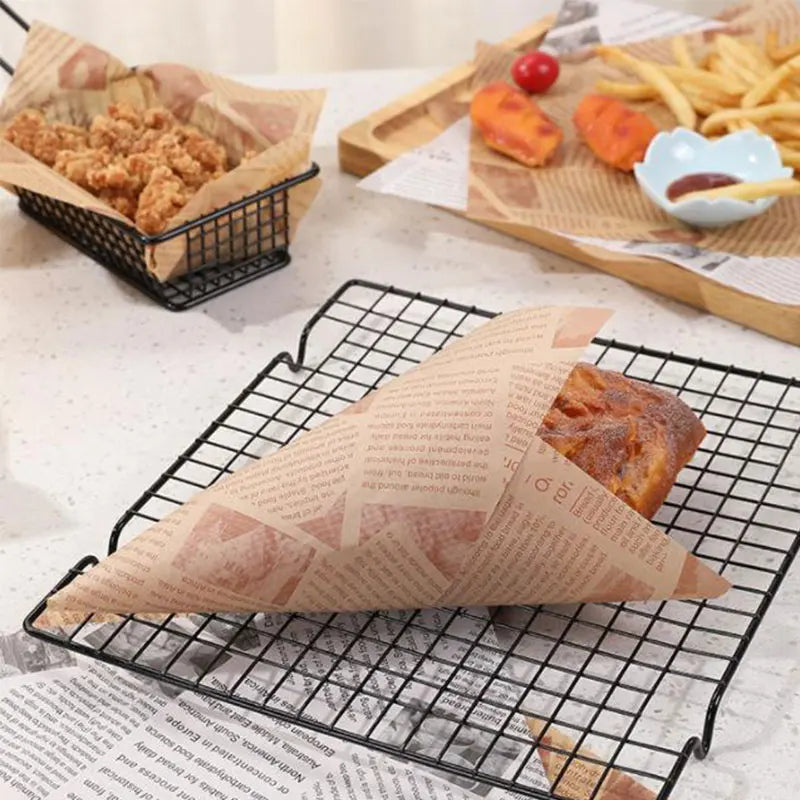 Cravinc 100Pcs Hamburg Packaging Paper for Sandwich Fried Chicken Snack Goods Pad