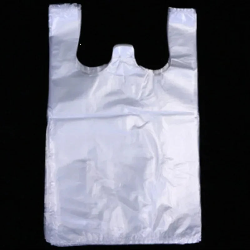 Cravinc 100 Pcs Plastic Shopping Bags with Handles for Storage and Packaging