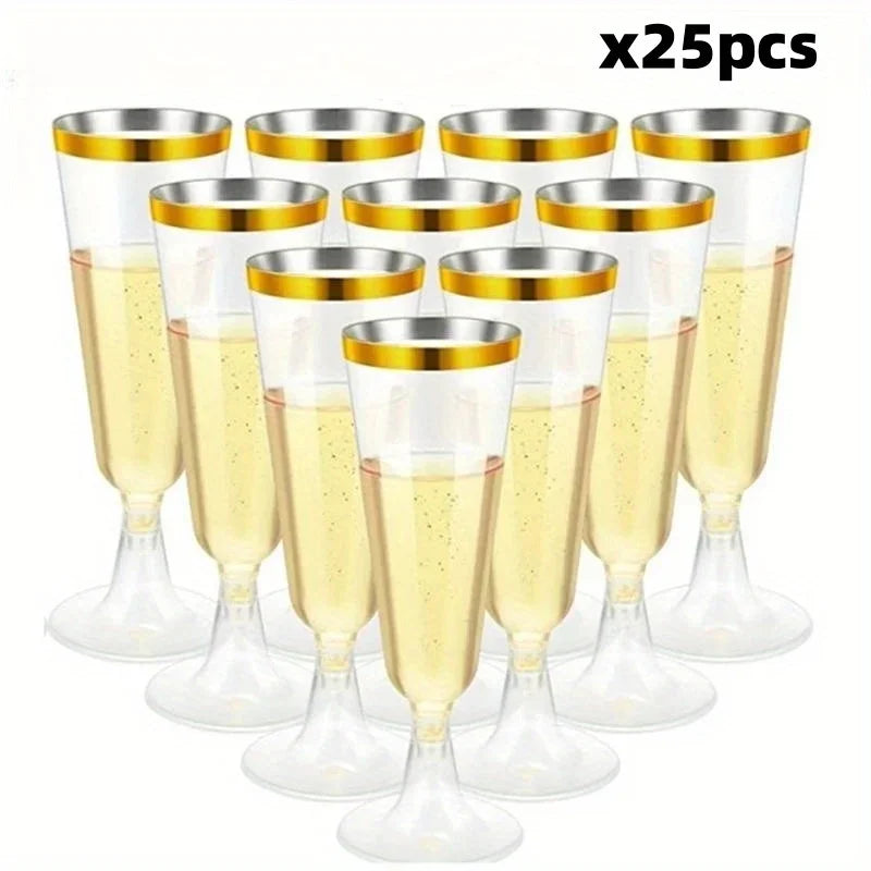 Cravinc 150ml Disposable Champagne Flutes for Weddings and Events