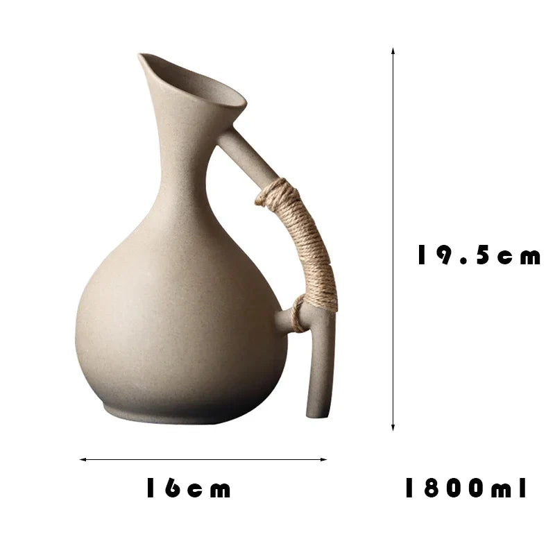 Cravinc 1300ml Ceramic Pitcher Teapot Large Capacity Drinkware Home