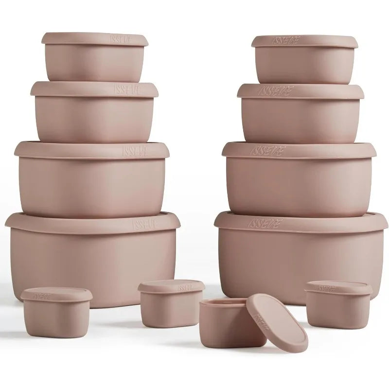 Cravinc 12-Piece Silicone Food Storage Containers with Airtight Lids