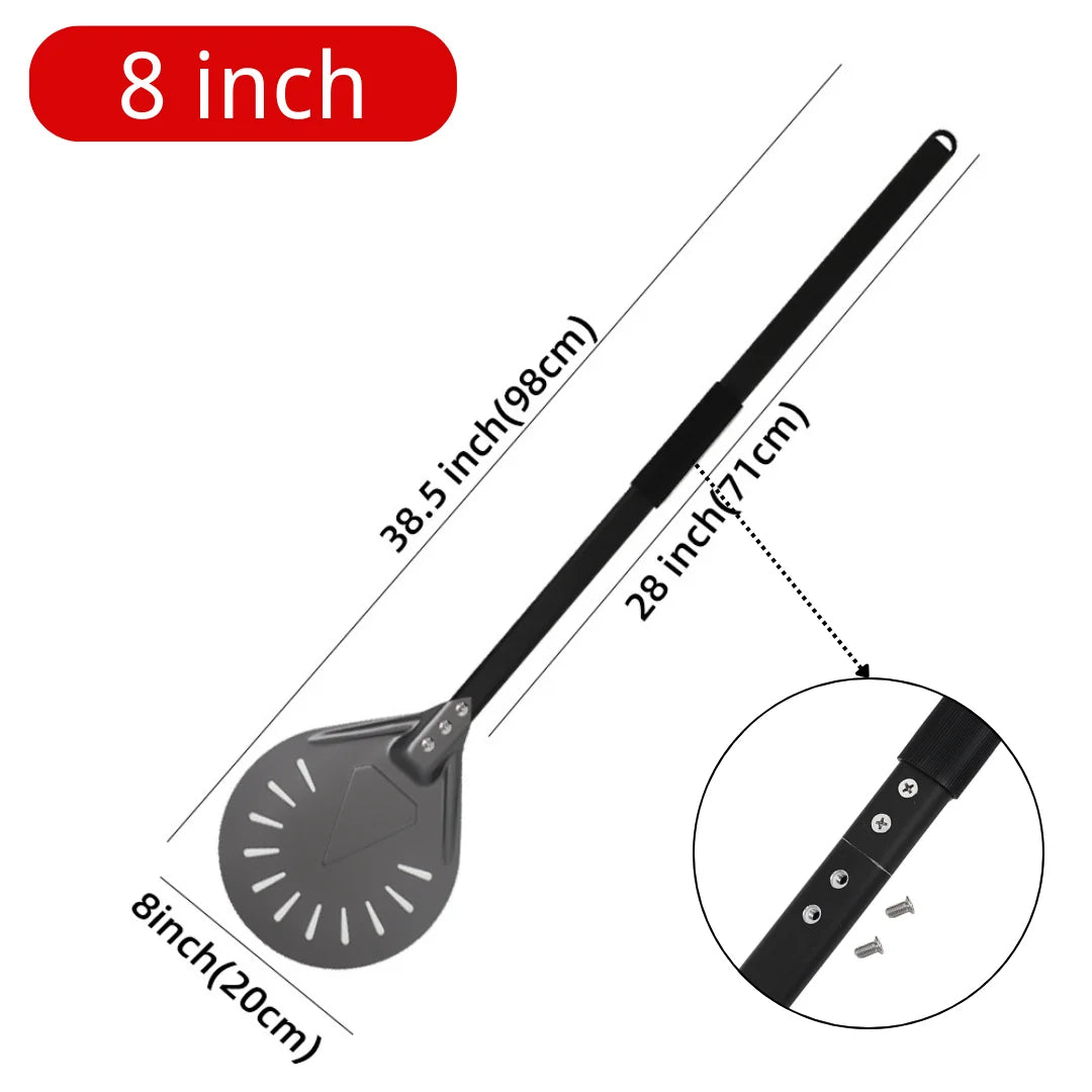 Cravinc 10-Inch Long Pizza Peel Adjustable Spatula Baking Tool Kitchen Utensil Nonstick Turner