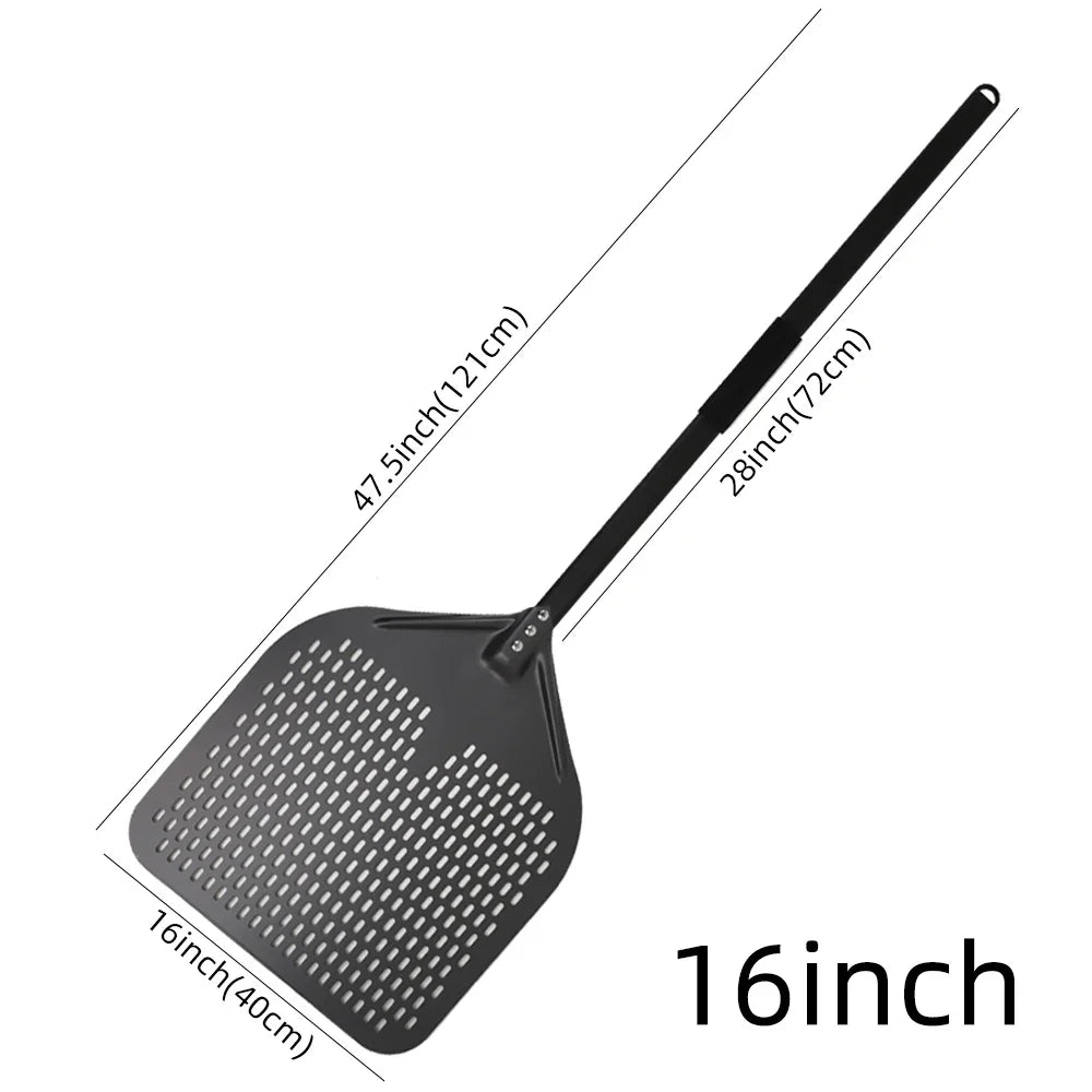 Cravinc 16" Perforated Pizza Peel with Metal Handle - Nonstick Kitchen Tool