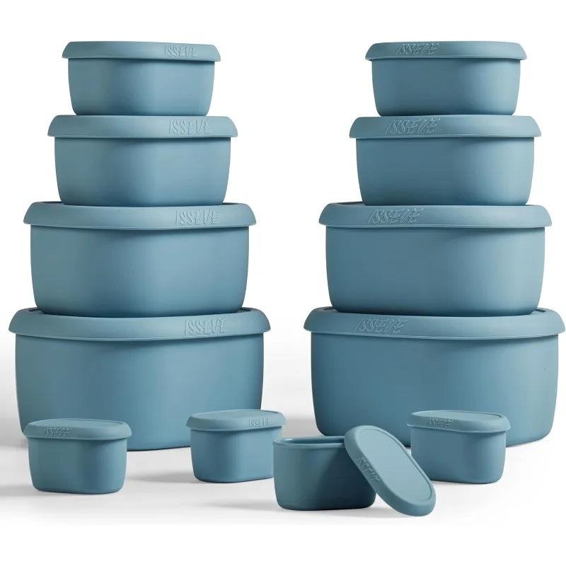 Cravinc 12-Piece Silicone Food Storage Containers with Airtight Lids