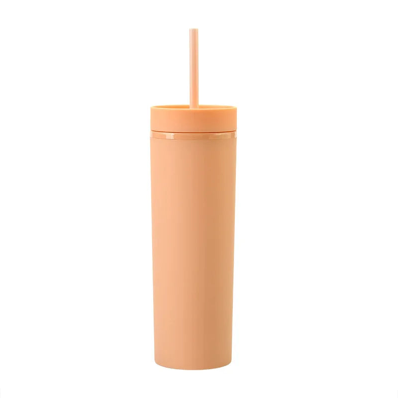 Cravinc 16oz Matte Acrylic Skinny Tumbler with Lid and Straw