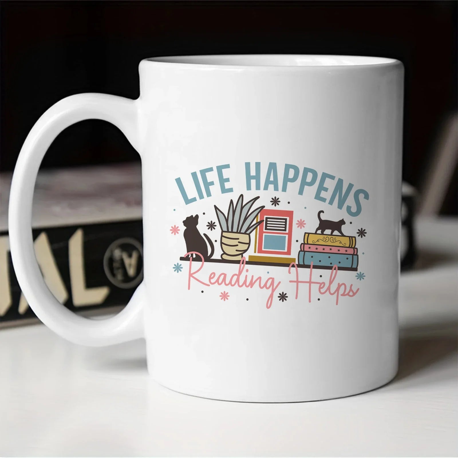 Cravinc 11oz Library Coffee Mug for Reading Lovers