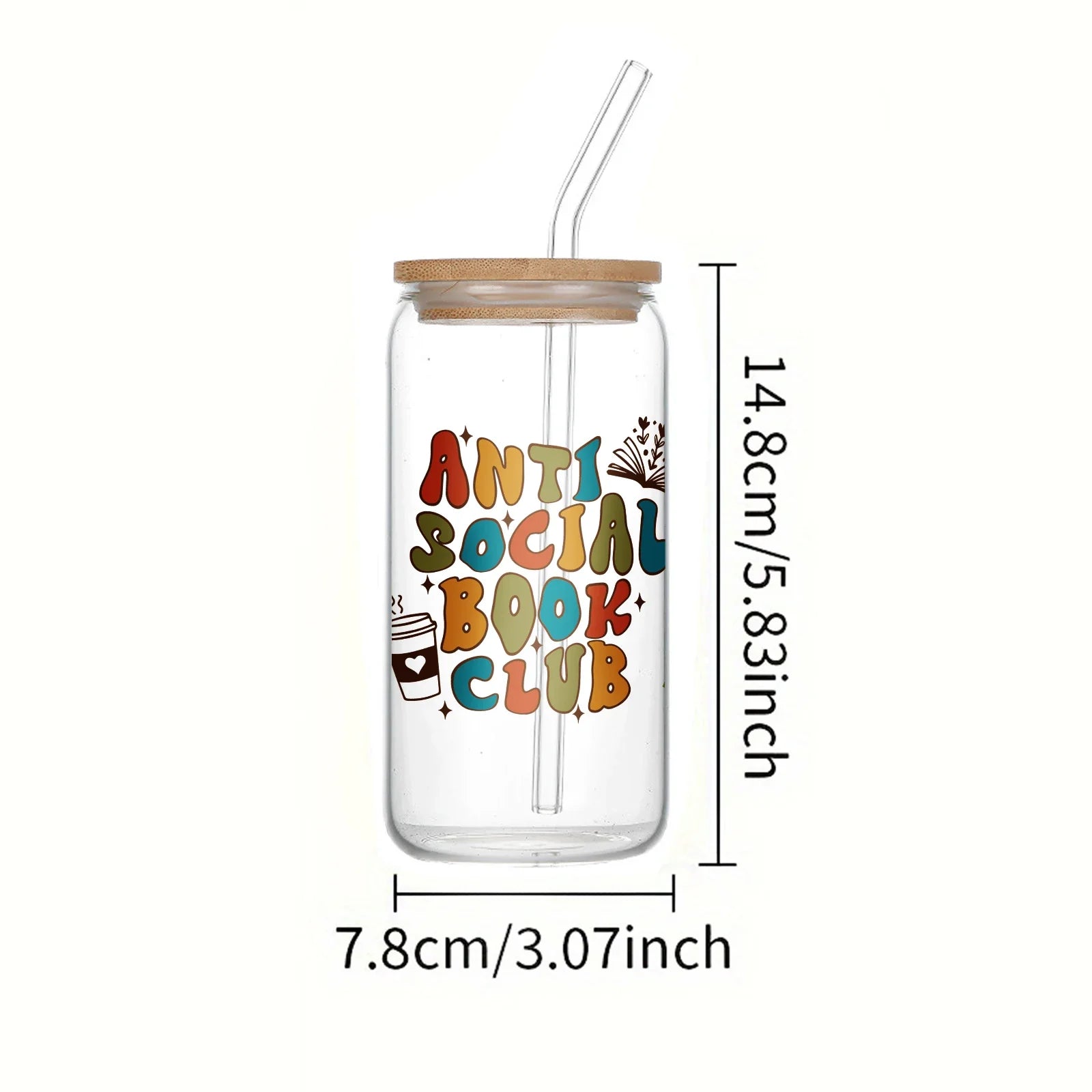 Cravinc 16oz Glass Can with Bamboo Lid & Straw: Stylish Drinkware for Summer and Winter