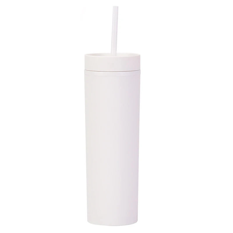 Cravinc 16oz Matte Acrylic Skinny Tumbler with Lid and Straw