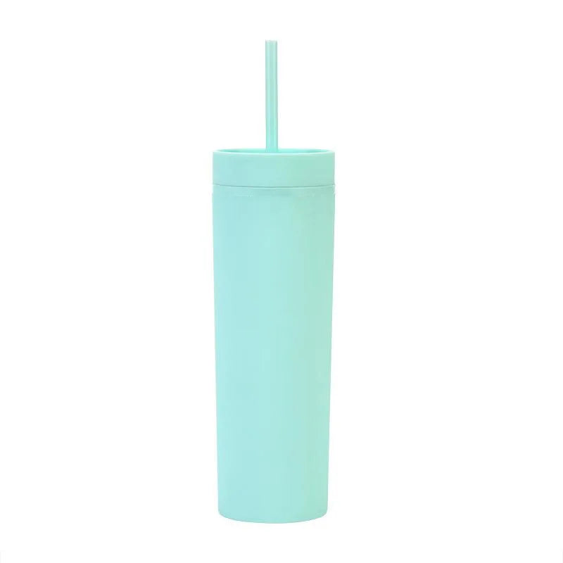 Cravinc 16oz Matte Acrylic Skinny Tumbler with Lid and Straw