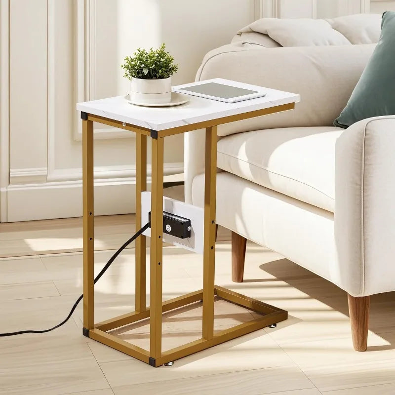 C Shaped End Table for Sofa Couch & Bed - Cravinc Living Room & Bedroom Tray