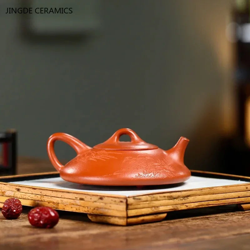 Cravinc 150ML Premium Purple Clay Tea Pot with Stone Ladle